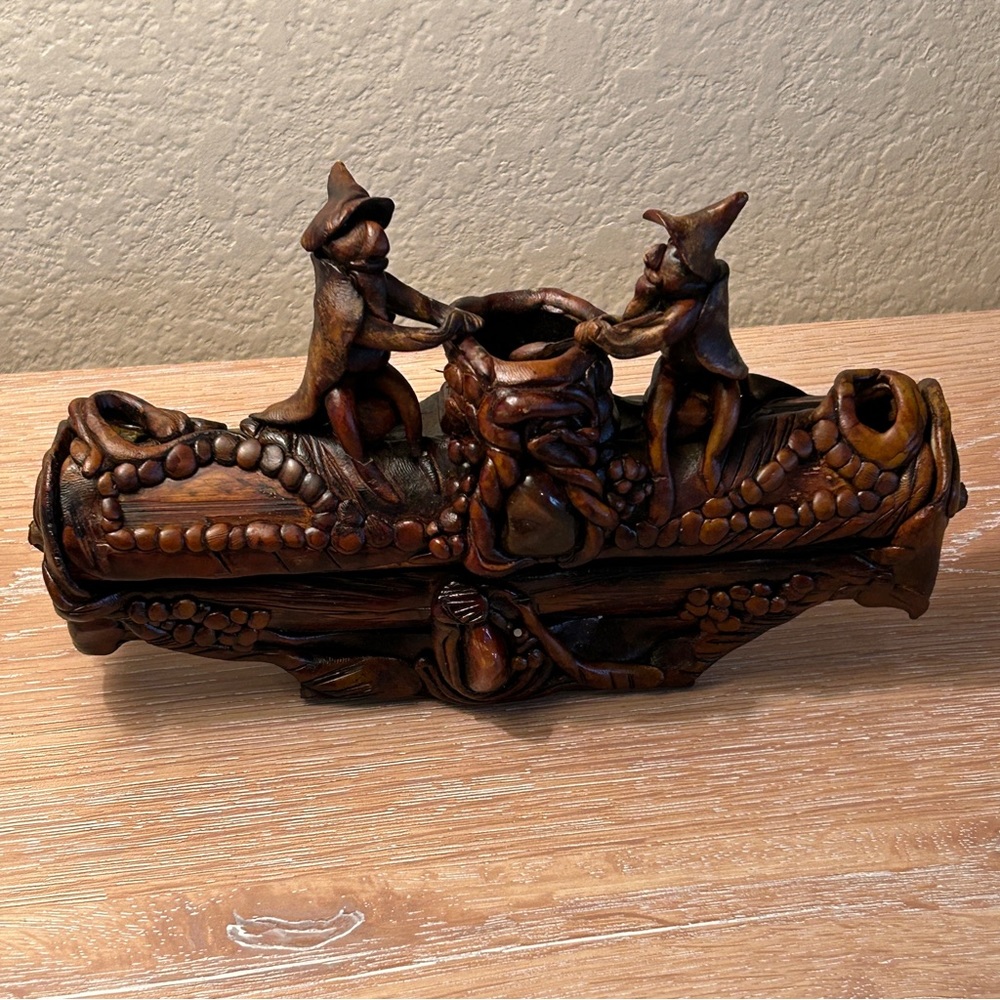 Unique Wood Incense Burner Gnomes Leprechauns